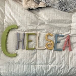 Wooden Decorative Name Letters - 'CHELSEA' in Pastel Colors